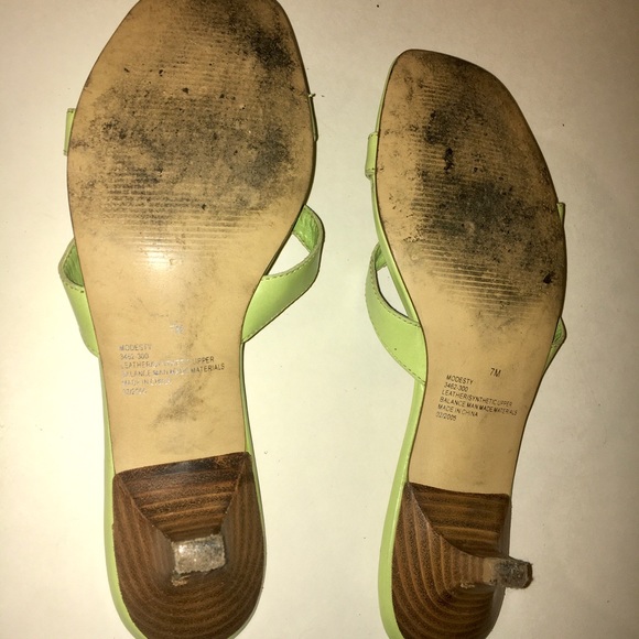 Fresh spring green leather sandals from Bass, US 7M - Picture 9 of 9